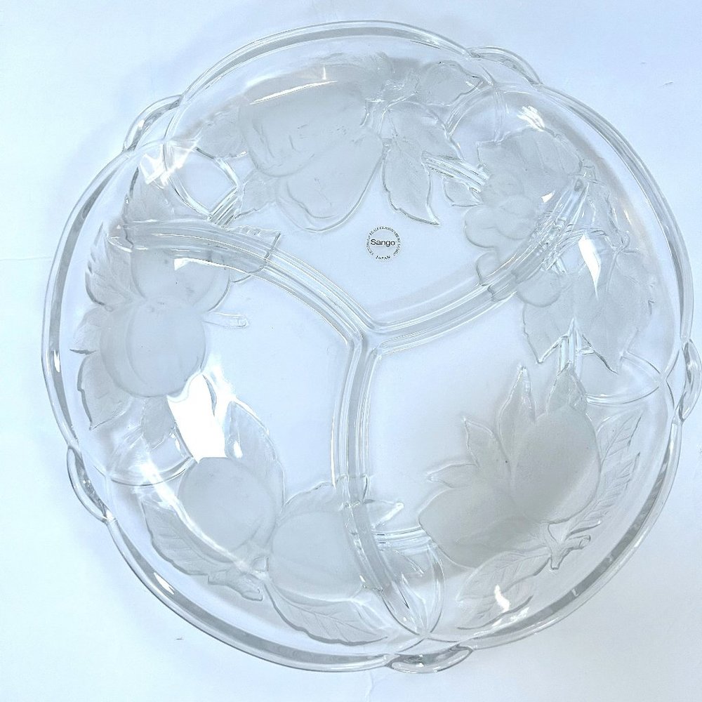 Sango Victoria & Beale Forbidden Fruit 3 Part Glass Large Platter
